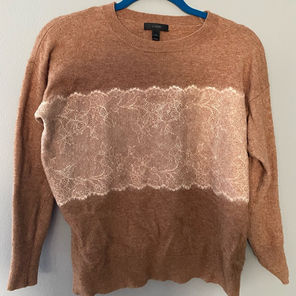 J. Crew lace adorned sweater